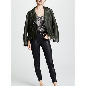 L’Agence Margot Coated Black Denim
